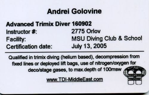 Advanced Trimix Diver